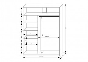 Шкаф-купе 1700 серии NEW CLASSIC K3+K3+B2+PL1 (2 ящика+1 штанга) профиль «Капучино» в Менделеевске - mendeleevsk.ok-mebel.com | фото 3