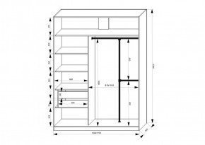 Шкаф-купе 1700 серии NEW CLASSIC K4+K4+B2+PL4 (2 ящика+F обр. штанга) профиль «Капучино» в Менделеевске - mendeleevsk.ok-mebel.com | фото 3