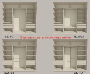 Шкаф-купе 2100 серии SOFT D2+D7+D3+B22+PL2 (по 2 ящика лев/прав+1штанга+1полка) профиль «Графит» в Менделеевске - mendeleevsk.ok-mebel.com | фото 6