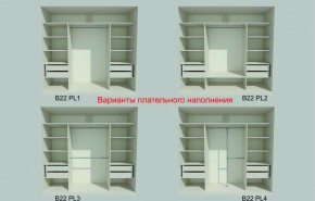 Шкаф-купе 2450 серии NEW CLASSIC K6Z+K1+K6+B22+PL2 (по 2 ящика лев/прав+1 штанга+1 полка) профиль «Капучино» в Менделеевске - mendeleevsk.ok-mebel.com | фото 6