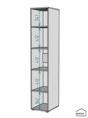 Шкаф Linnea MHR-1-2 2050х400х510 (Графит-М 11.1.25) в Менделеевске - mendeleevsk.ok-mebel.com | фото 3