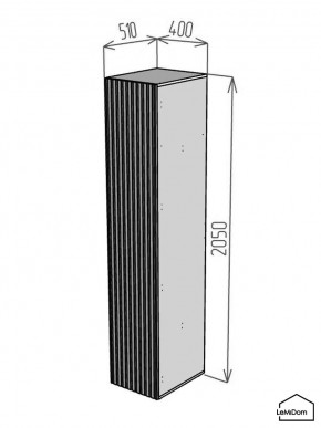 Шкаф Linnea MHR-1 2050х400х510 (Белый-М 11.1.2) в Менделеевске - mendeleevsk.ok-mebel.com | фото 2