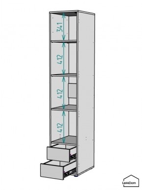 Шкаф Linnea MHR-1-4 2050х400х510 (Белый-М 11.1.1) в Менделеевске - mendeleevsk.ok-mebel.com | фото 4
