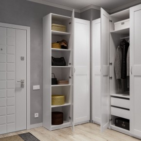 Шкаф МАКС однодверный узкий, цвет белый в Менделеевске - mendeleevsk.ok-mebel.com | фото 4