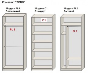 Шкаф распашной серия «ЗЕВС» (PL3/С1/PL2) в Менделеевске - mendeleevsk.ok-mebel.com | фото 2