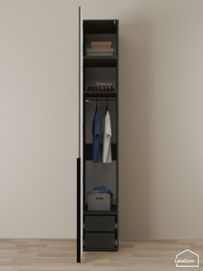 Шкаф с антресолью Linnea MHR-1A-3 2450х400х510 (Графит-М 11.1.25) в Менделеевске - mendeleevsk.ok-mebel.com | фото 6