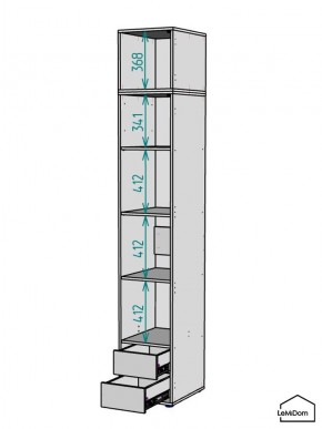 Шкаф с антресолью Linnea MHR-1A-4 2450х400х510 (Белый-М 11.1.2) в Менделеевске - mendeleevsk.ok-mebel.com | фото 3