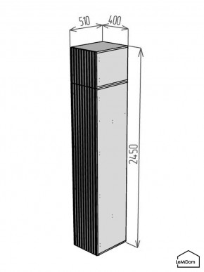 Шкаф с антресолью Linnea MHR-1POA-1 2450х400х510 (Белый-М 11.1.2) в Менделеевске - mendeleevsk.ok-mebel.com | фото 2