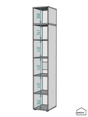 Шкаф с антресолью Linnea MHR-1POA-2 2450х400х510 (Белый-М 11.1.2) в Менделеевске - mendeleevsk.ok-mebel.com | фото 3
