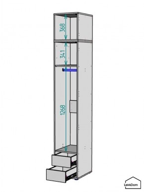 Шкаф с антресолью Linnea MHR-1POA-3 2450х400х510 (Белый-М 11.1.2) в Менделеевске - mendeleevsk.ok-mebel.com | фото 3