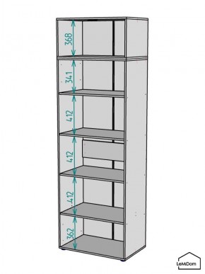 Шкаф с антресолью Linnea MHR-2A-2 2450х800х510 (Графит-М 11.1.25) в Менделеевске - mendeleevsk.ok-mebel.com | фото 3