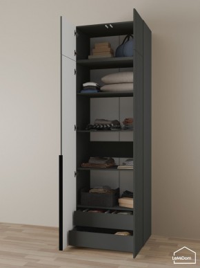 Шкаф с антресолью Linnea MHR-2A-3 2450х800х510 (Графит-М 11.1.25) в Менделеевске - mendeleevsk.ok-mebel.com | фото 6