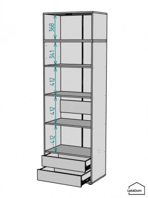 Шкаф с антресолью Linnea MHR-2A-4 2450х800х510 (ДВ-М 11.1.25) в Менделеевске - mendeleevsk.ok-mebel.com | фото 3