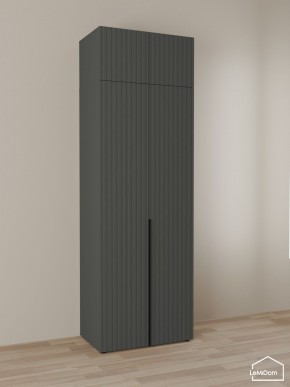 Шкаф с антресолью Linnea MHR-2A-4 2450х800х510 (Графит-М 11.1.25) в Менделеевске - mendeleevsk.ok-mebel.com | фото
