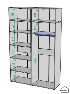 Шкаф с антресолью Linnea MHR-4POA-1 2450х1600х510 (Белый-М 11.1.1) в Менделеевске - mendeleevsk.ok-mebel.com | фото 3