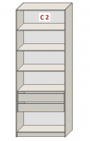 Шкаф СТАНДАРТ С1 без ящика серия "ГЕСТИЯ" (Светло-серый/Дуб Небраска натуральный) 800*520*2300 в Менделеевске - mendeleevsk.ok-mebel.com | фото 6