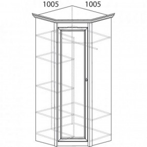 Шкаф угловой №662 "Флоренция" Фасад зеркало (угол 1005*1005) Дуб оксфорд в Менделеевске - mendeleevsk.ok-mebel.com | фото 2