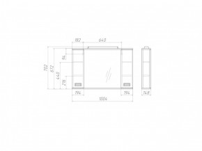 Шкаф-зеркало Cube 100 Эл. Домино (DC5013HZ) в Менделеевске - mendeleevsk.ok-mebel.com | фото 2