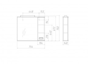 Шкаф-зеркало Cube 75 Эл. Правый Домино (DC5009HZ) в Менделеевске - mendeleevsk.ok-mebel.com | фото 3