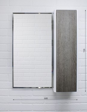 Шкаф-зеркало Uno 60 Дуб серый левый/правый Домино (DU1503HZ) в Менделеевске - mendeleevsk.ok-mebel.com | фото 7