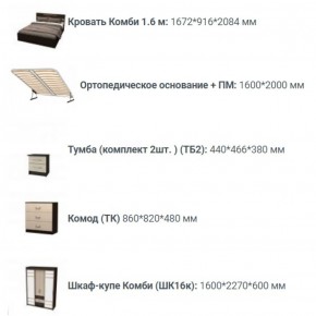Спальный гарнитур Юнона (вариант-1) в Менделеевске - mendeleevsk.ok-mebel.com | фото 3