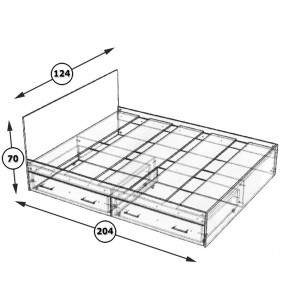 Стандарт Кровать с ящиками 1200, цвет дуб сонома, ШхГхВ 123,5х203,5х70 см., сп.м. 1200х2000 мм., без матраса, основание есть в Менделеевске - mendeleevsk.ok-mebel.com | фото 5
