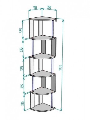 Стеллаж Maria S113-MA (Дуб Сонома) в Менделеевске - mendeleevsk.ok-mebel.com | фото 3