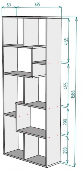 Стеллаж S8 1586х675х221 в Менделеевске - mendeleevsk.ok-mebel.com | фото 2