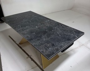 Стол ALES 180 BLACK GRAVE SOLID CERAMIC, керамика / бронзовый, ®DISAUR в Менделеевске - mendeleevsk.ok-mebel.com | фото 5