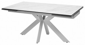 Стол BELLUNO 160 MARBLES KL-99 Белый мрамор матовый, итальянская керамика/ белый каркас, ®DISAUR в Менделеевске - mendeleevsk.ok-mebel.com | фото 2