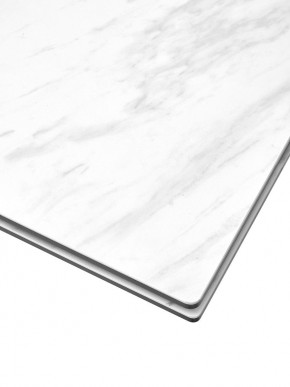 Стол BELLUNO 160 MARBLES KL-99 Белый мрамор матовый, итальянская керамика/ белый каркас, ®DISAUR в Менделеевске - mendeleevsk.ok-mebel.com | фото 4