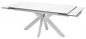 Стол BELLUNO 160 MARBLES KL-99 Белый мрамор матовый, итальянская керамика/ белый каркас, ®DISAUR в Менделеевске - mendeleevsk.ok-mebel.com | фото 5