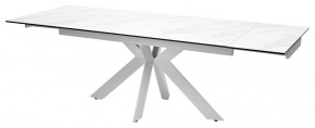 Стол BELLUNO 160 MARBLES KL-99 Белый мрамор матовый, итальянская керамика/ белый каркас, ®DISAUR в Менделеевске - mendeleevsk.ok-mebel.com | фото 6