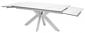 Стол BELLUNO 160 MARBLES KL-99 Белый мрамор матовый, итальянская керамика/ белый каркас, ®DISAUR в Менделеевске - mendeleevsk.ok-mebel.com | фото 7