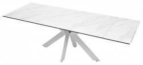 Стол BELLUNO 160 MARBLES KL-99 Белый мрамор матовый, итальянская керамика/ белый каркас, ®DISAUR в Менделеевске - mendeleevsk.ok-mebel.com | фото 8