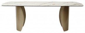 Стол BRONTE 220 KL-188 Контрастный мрамор матовый, итальянская керамика/ Шампань, ®DISAUR в Менделеевске - mendeleevsk.ok-mebel.com | фото 2