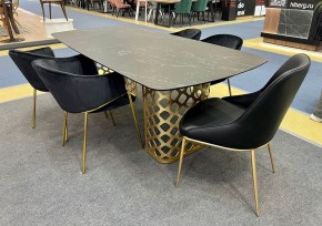 Стол CHIAVARI 220 KL-116 Черный мрамор матовый, итальянская керамика / бронзовый, ®DISAUR в Менделеевске - mendeleevsk.ok-mebel.com | фото 2