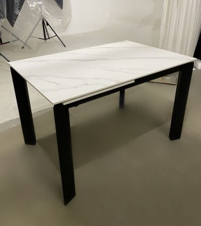 Стол CORNER 120 MATT WHITE MARBLE SOLID CERAMIC / BLACK, ®DISAUR в Менделеевске - mendeleevsk.ok-mebel.com | фото 2