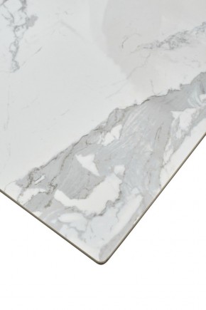 Стол CREMONA 140 HIGH GLOSS STATUARIO Белый мрамор глянцевый, керамика/ белый каркас, ®DISAUR в Менделеевске - mendeleevsk.ok-mebel.com | фото 6