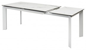 Стол CREMONA 140 HIGH GLOSS STATUARIO Белый мрамор глянцевый, керамика/ белый каркас, ®DISAUR в Менделеевске - mendeleevsk.ok-mebel.com | фото 8