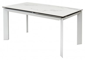 Стол CREMONA 140 HIGH GLOSS STATUARIO Белый мрамор глянцевый, керамика/ белый каркас, ®DISAUR в Менделеевске - mendeleevsk.ok-mebel.com | фото 9
