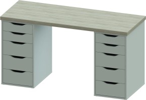 Стол письменный Ингар 2/55 140x75x55, дуб беленый/белый в Менделеевске - mendeleevsk.ok-mebel.com | фото 2