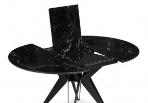 Стол стеклянный Рикла 110(150)х110х76 черный мрамор / черный в Менделеевске - mendeleevsk.ok-mebel.com | фото 4