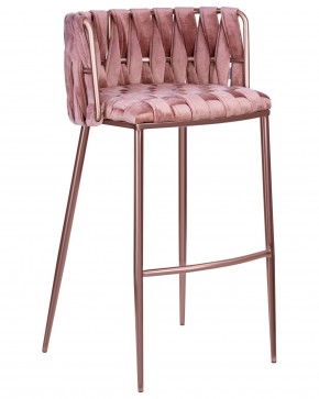 Стул барный DOBRIN EMMA ROSE GOLD, розовый велюр (VF-10) в Менделеевске - mendeleevsk.ok-mebel.com | фото