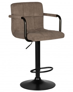 Стул барный DOBRIN KRUGER ARM BLACK, какао вельвет (LAR-E2041-05) в Менделеевске - mendeleevsk.ok-mebel.com | фото