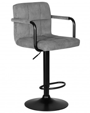 Стул барный DOBRIN KRUGER ARM BLACK, серый вельвет (LAR-E2041-25) в Менделеевске - mendeleevsk.ok-mebel.com | фото 2
