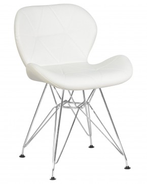 Стул обеденный DOBRIN BUTTERFLY CHROME, ножки хром, цвет белый в Менделеевске - mendeleevsk.ok-mebel.com | фото