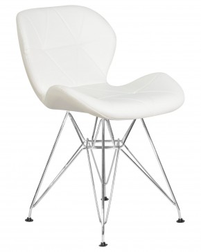 Стул обеденный DOBRIN BUTTERFLY CHROME, ножки хром, цвет белый в Менделеевске - mendeleevsk.ok-mebel.com | фото 2