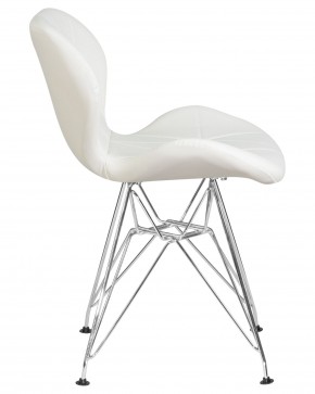 Стул обеденный DOBRIN BUTTERFLY CHROME, ножки хром, цвет белый в Менделеевске - mendeleevsk.ok-mebel.com | фото 3