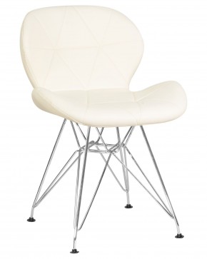 Стул обеденный DOBRIN BUTTERFLY CHROME, ножки хром, цвет кремовый в Менделеевске - mendeleevsk.ok-mebel.com | фото